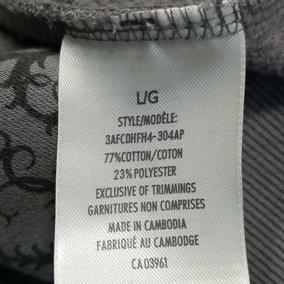 Denver Hayes Hoodie Women's Size Large Grey Full Zip Up Long Sleeve Drawstring - Picture 8 of 8